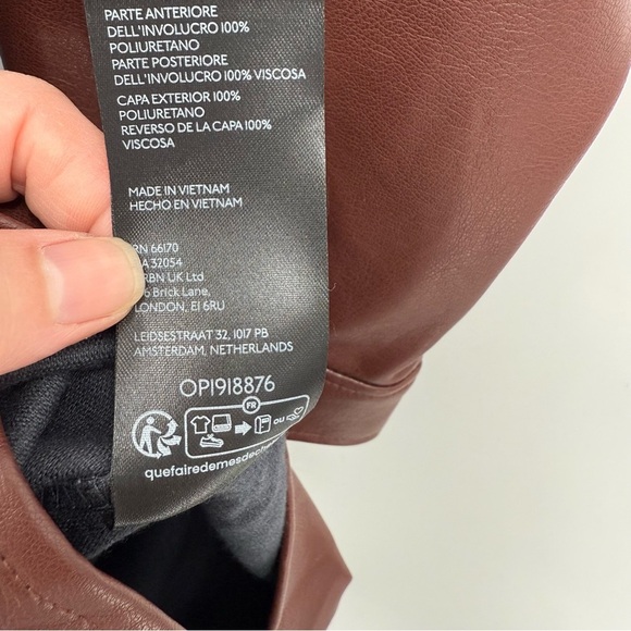 by Anthropologie Fuax Leather Midi Shirt Dress In Brown Size 1X Plus Size - Picture 12 of 15